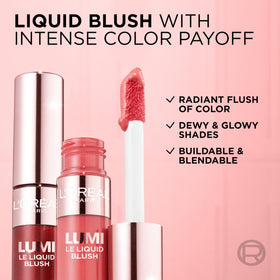 L'Oreal Paris close-up applicator tip, precise placement for buildable blush