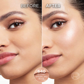 L'Oreal Paris swatch of Sparkling Rose on skin showing buildable luminous sheen