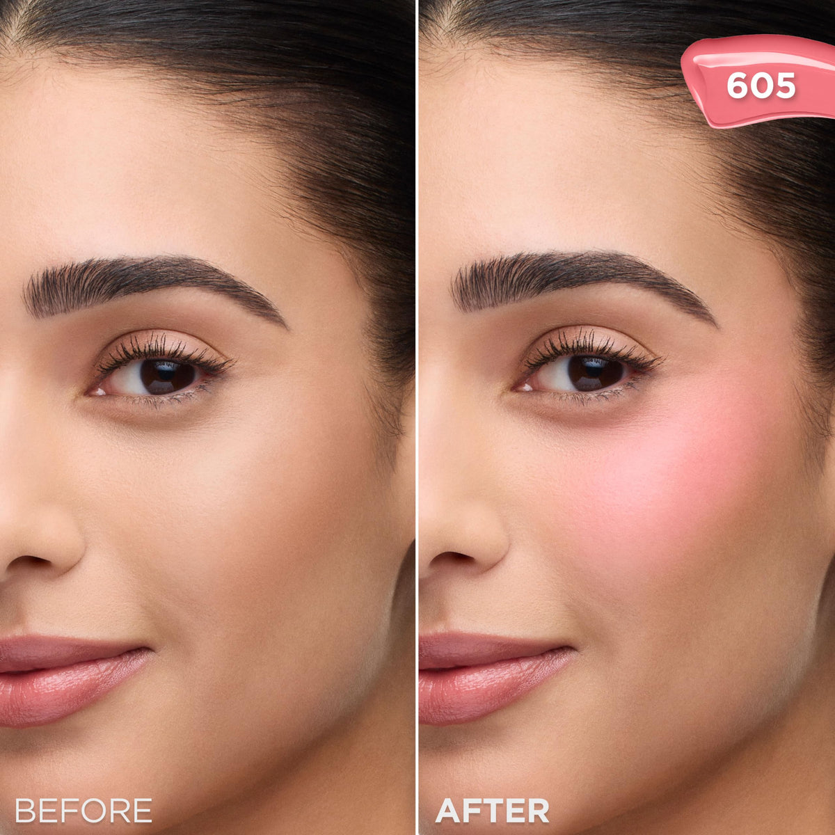L'Oreal Paris on-skin swatch on arm, true shade payoff and dewy finish