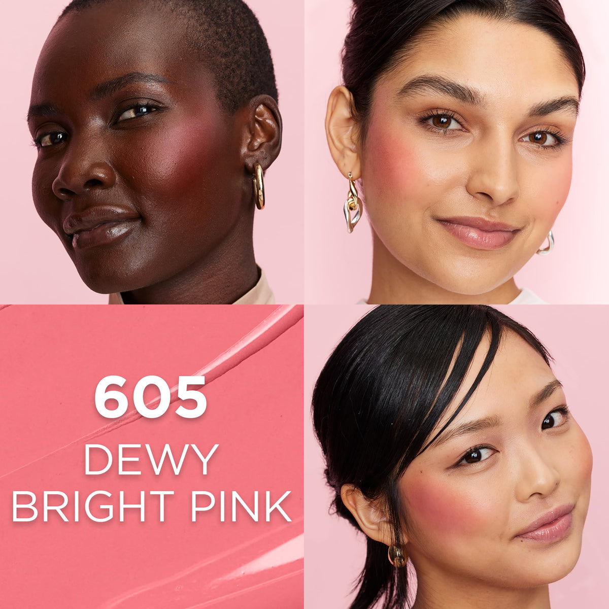 L'Oreal Paris texture swipe of liquid blush, creamy pigment for blendability