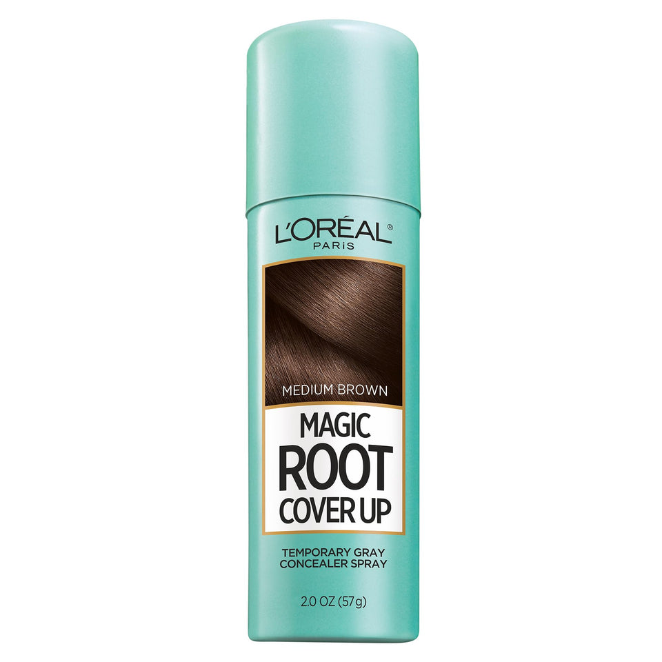 L'Oreal Paris front packaging of Magic Root Cover Up showing product and shade