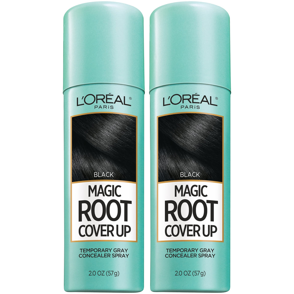 L'Oreal Paris front packaging showing spray cans and product clarity benefit