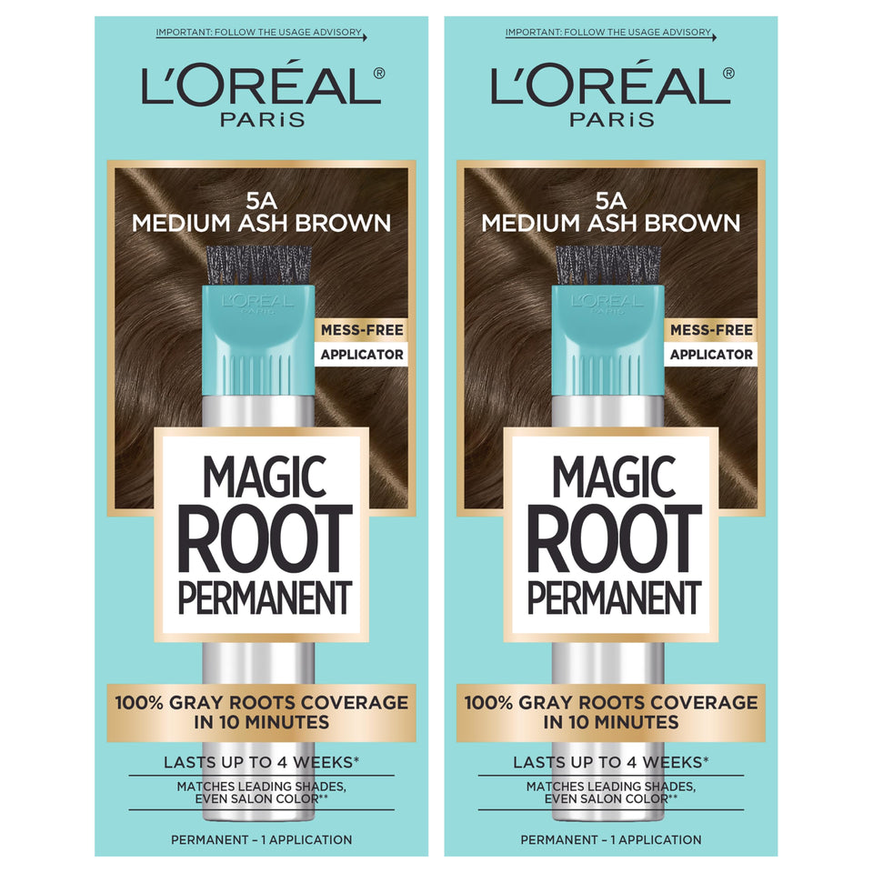 L'Oreal Paris front packaging showing 5A Medium Ash Brown and benefits