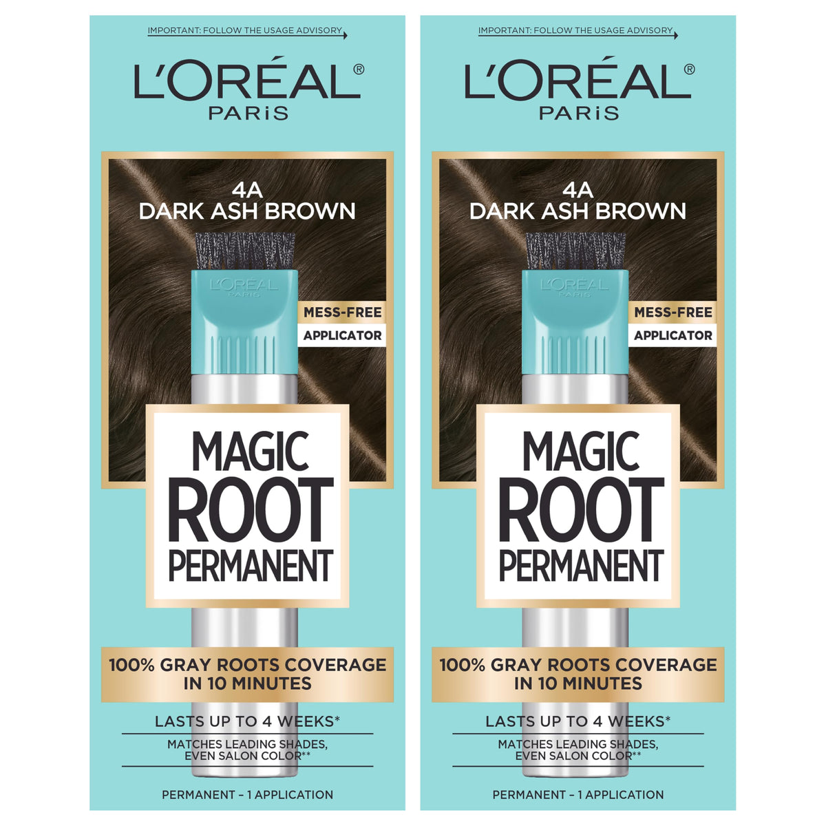 L'Oreal Paris front packaging of Magic Root kit showing shade and fast results