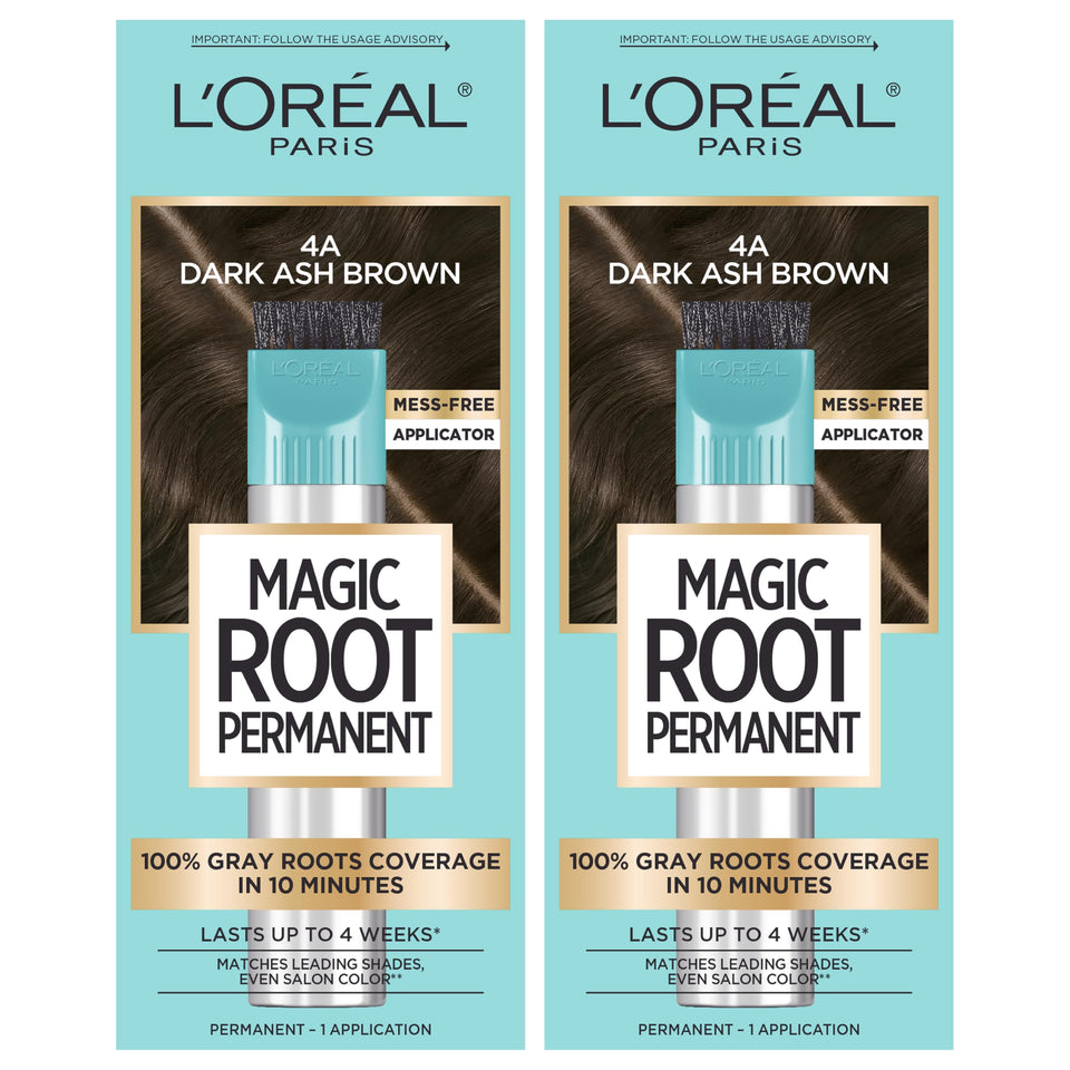 L'Oreal Paris front packaging of Magic Root kit showing shade and fast results