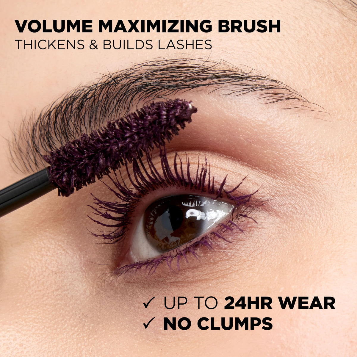 L'Oreal Paris before and after lashes demonstrating visible volume and length