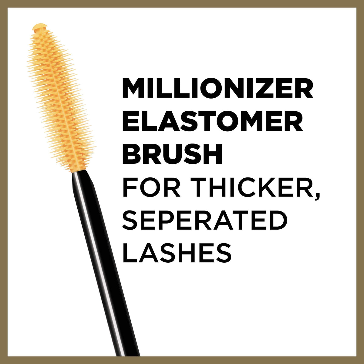 L'Oreal Paris mascara texture swatch illustrating smooth, buildable finish