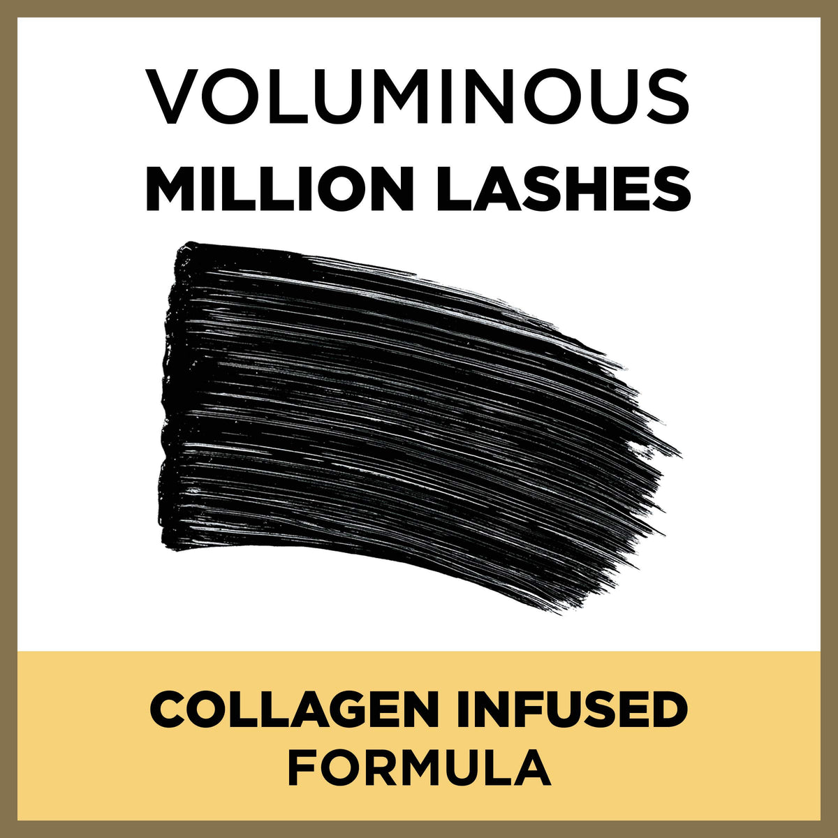 L'Oreal Paris mascara texture swatch on skin showing smooth buildable pigment