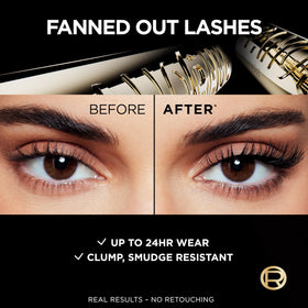 L'Oreal Paris mascara texture swirl demonstrating smooth, buildable formula