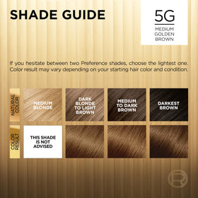 L'Oreal Paris medium golden brown swatches showing true shade options for easy selection