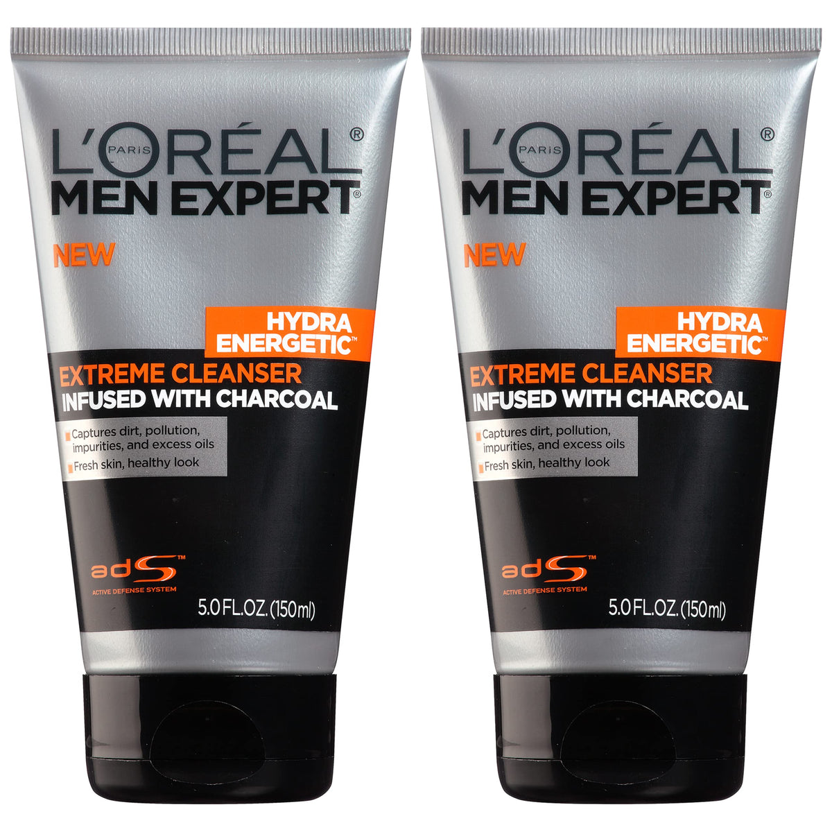 L'Oreal Paris front packaging showing two-tube bundle and clear product benefit