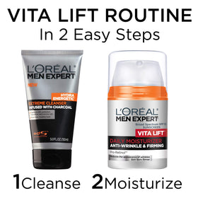 L'Oreal Paris Men Expert on bathroom counter illustrating daily grooming routine convenience