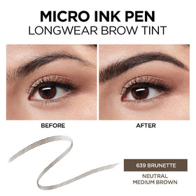 L'Oreal Paris Micro Ink Pen held during brow application for easy, precise control