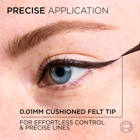L'Oreal Paris micro-tip close-up highlighting 0.01 mm precision for controlled application
