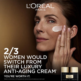 L'Oreal Paris product label closeup showing key actives and instructions