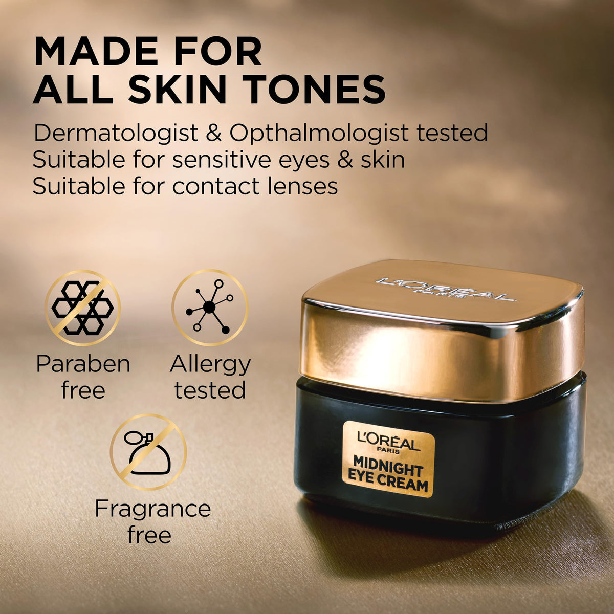 L'Oreal Paris jar with Midnight Cream sample displayed to show extra repair
