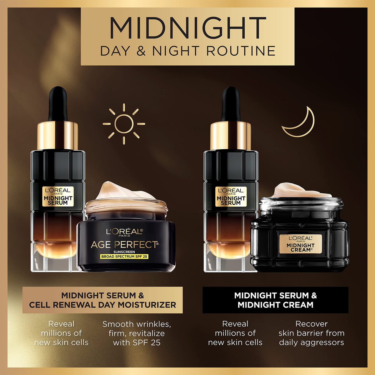 L'Oreal Paris serum beside eye cream sample showing targeted eye-area support