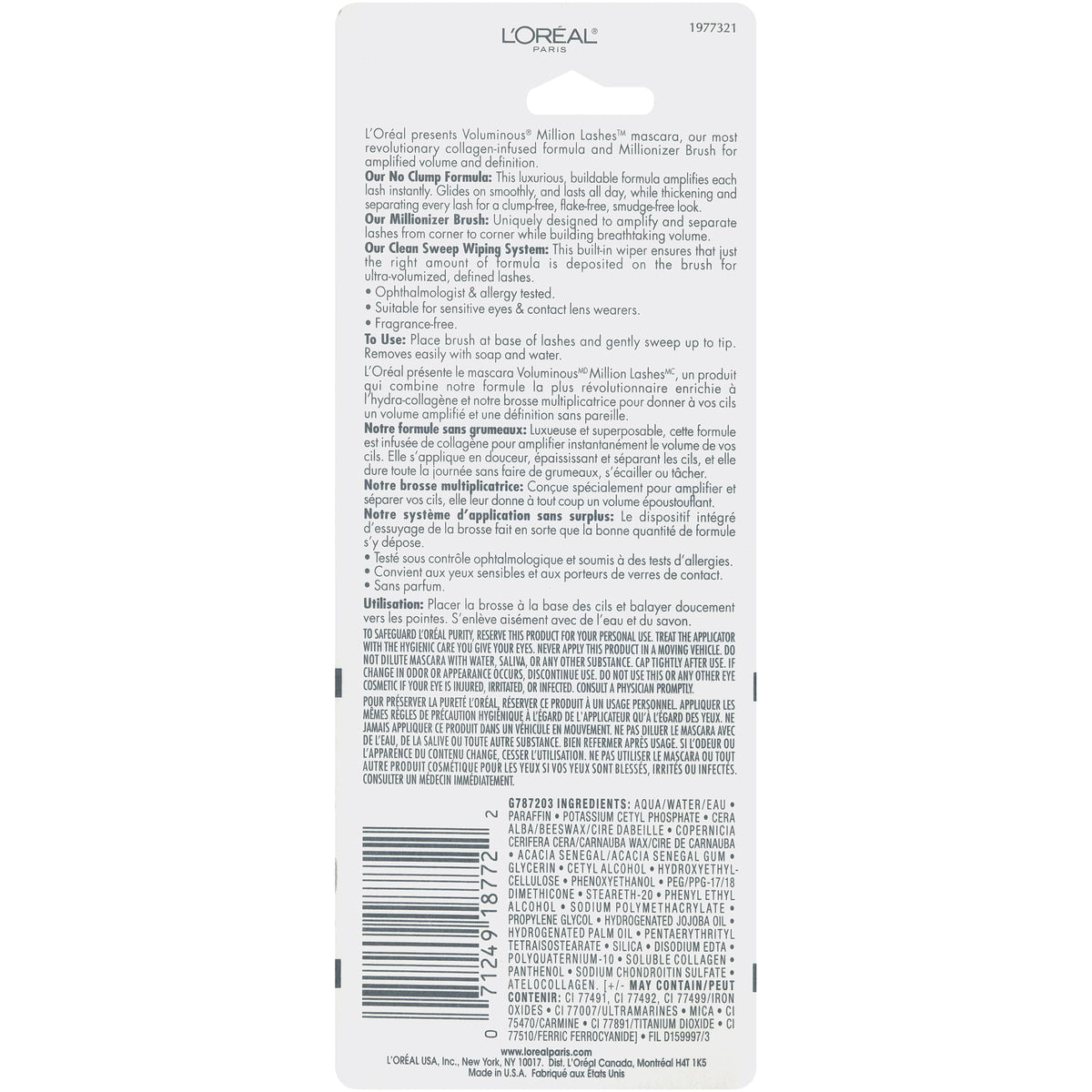 L'Oreal Paris tube inside a makeup bag illustrating daily-ready volumizing benefit on-the-go