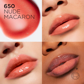 L'Oreal Paris Nude Macaron 650 tube detail highlighting shade and glossy finish