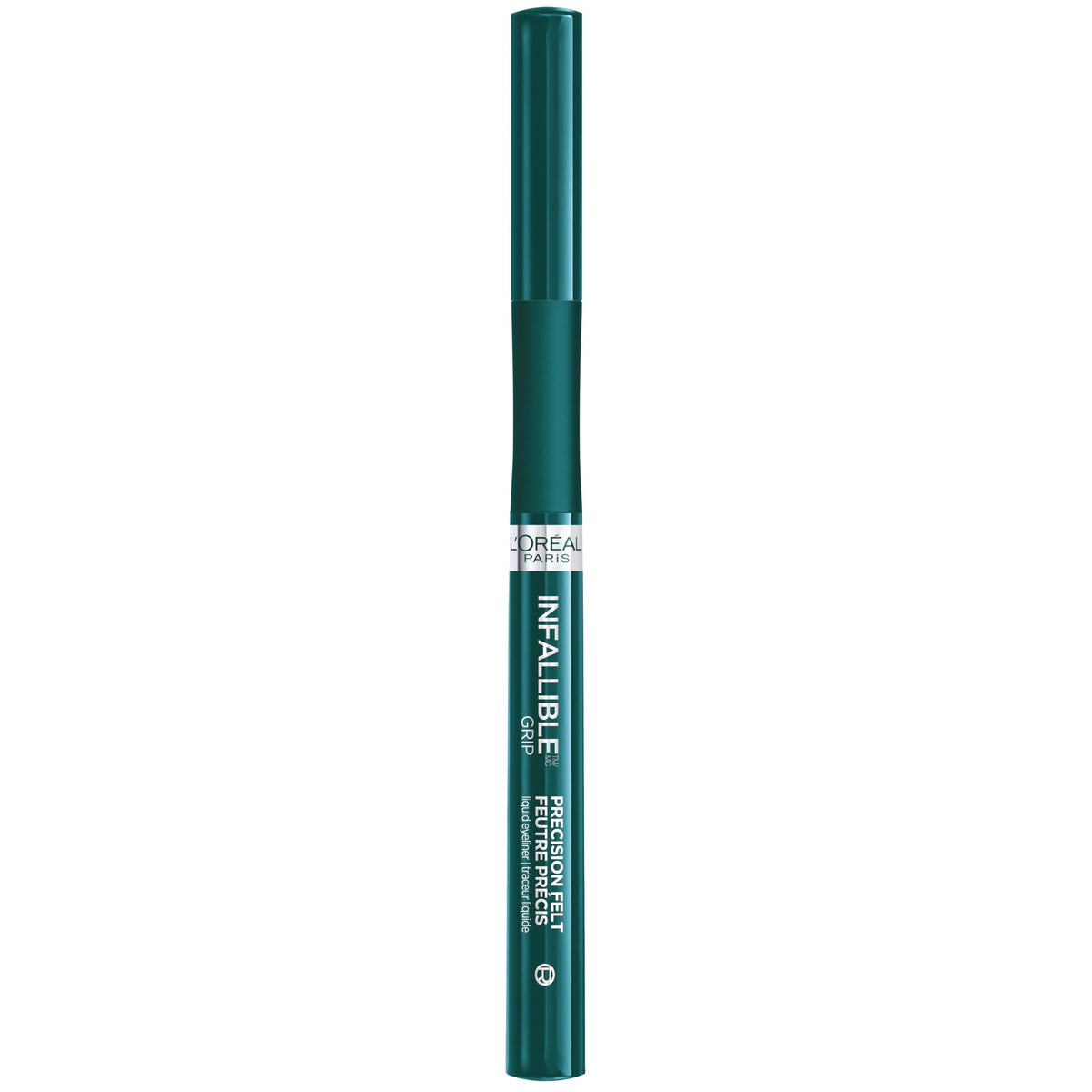 L'Oreal Paris open cap showing ink, easy-flow pigment for seamless application benefit