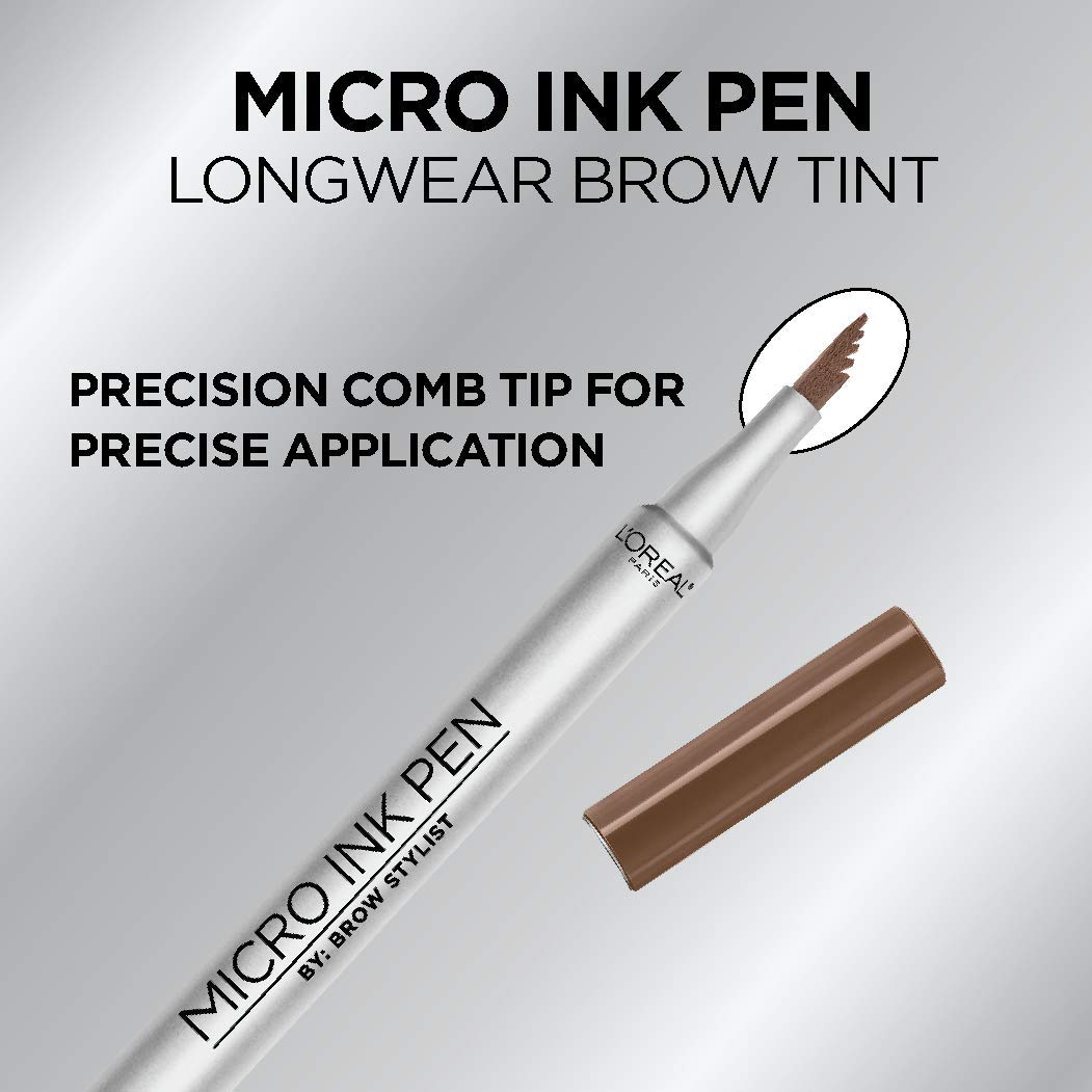 L'Oreal Paris open cap displaying comb tip and ready-to-use ink advantage
