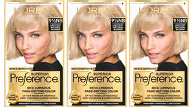 L'Oreal Paris front packaging showing 9.5NB shade and pack of three, clear product ID and benefit
