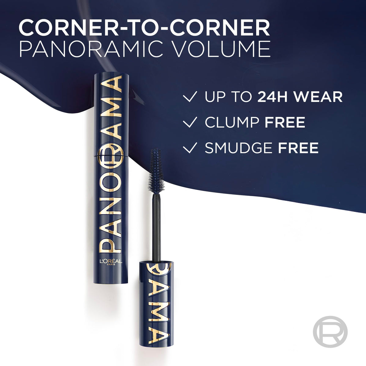 L'Oreal Paris Panorama next to coin showing size and travel-friendly convenience