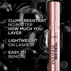 L'Oreal Paris mascara inside makeup bag portraying travel-ready convenience