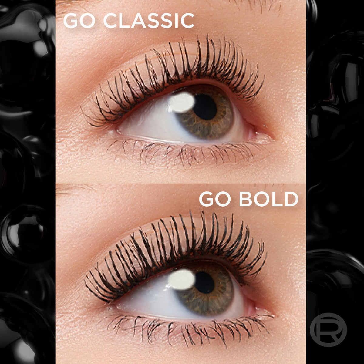 L'Oreal Paris mascara applied on model lashes showing length and separation
