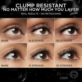 L'Oreal Paris black mascara texture swirl illustrating smooth, buildable formula