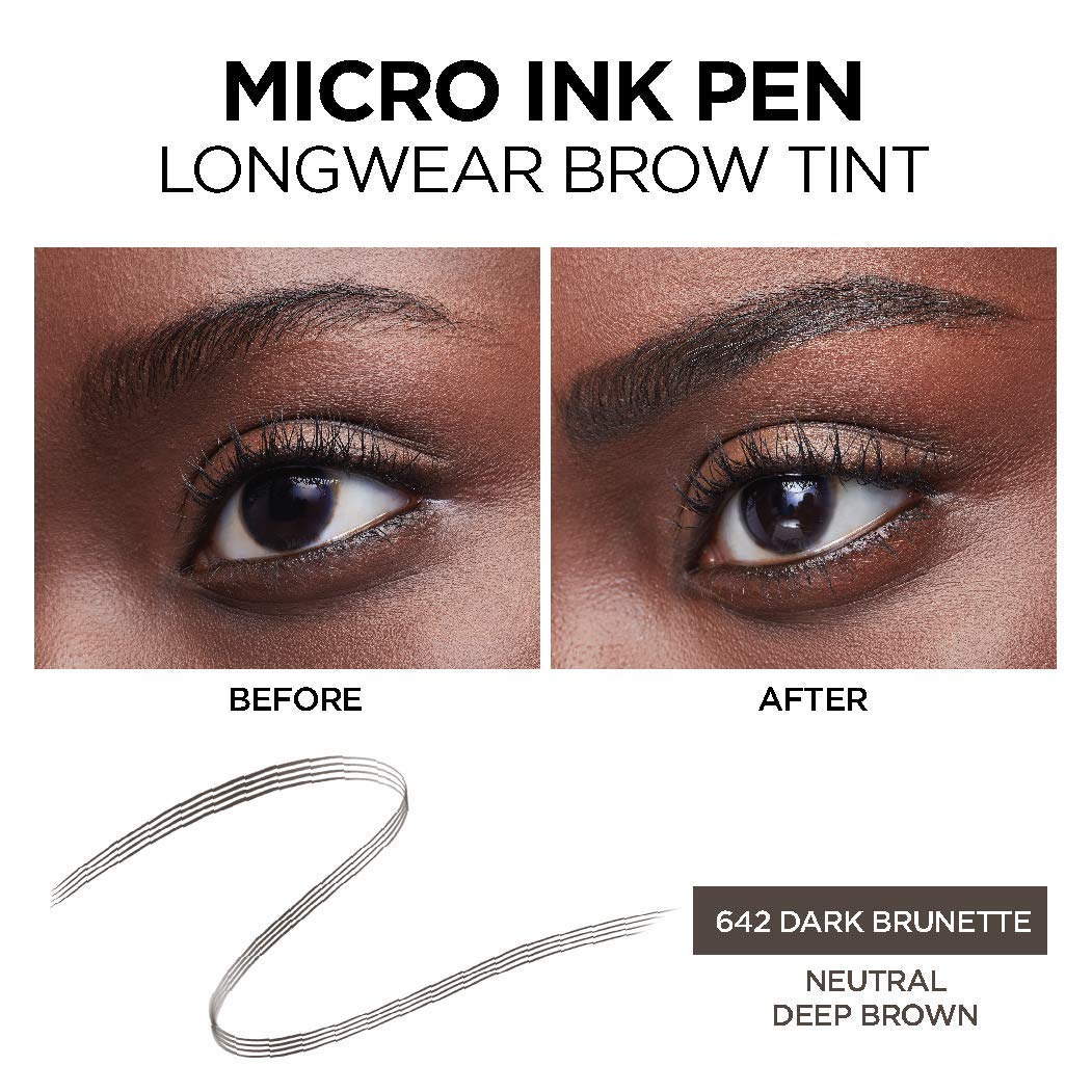 L'Oreal Paris pen applying fine strokes on eyebrow for natural definition