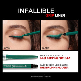 L'Oreal Paris pencil in use along lash line for defined, longwearing color