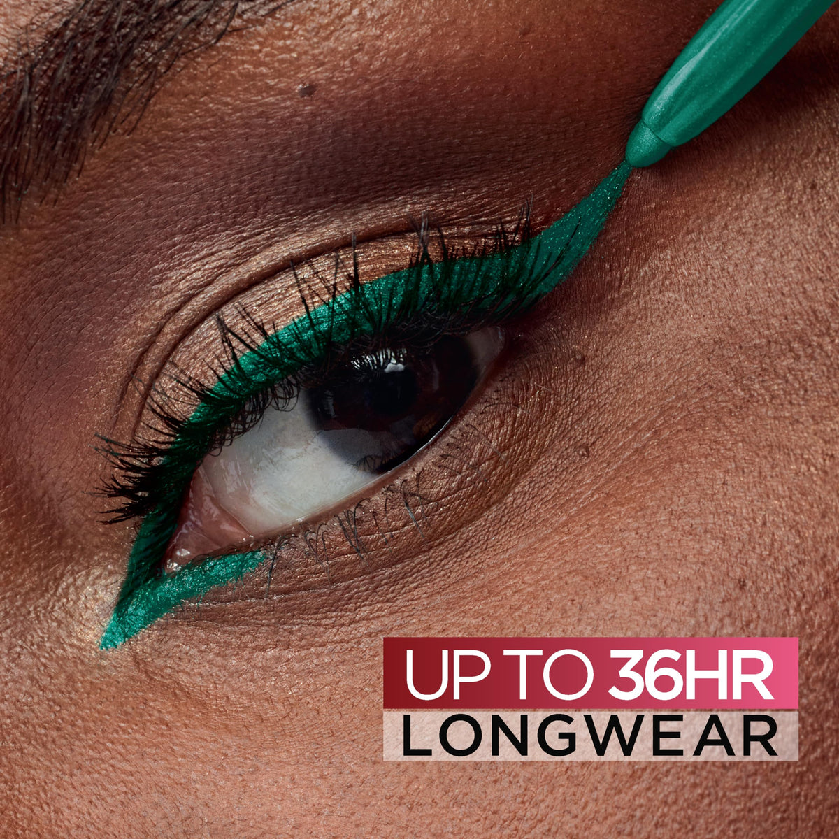 L'Oreal Paris pencil tip close-up reveals smooth gel texture and precise glide