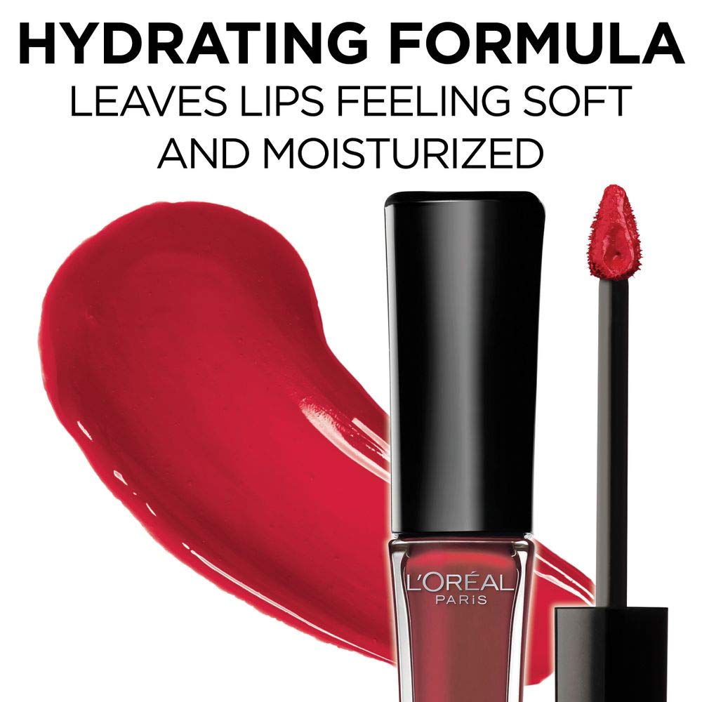 L'Oreal Paris lip closeup wearing Petal demonstrating even coverage and long-lasting gloss