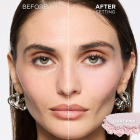 L'Oreal Paris powder open sifter close-up displaying fine-milled texture and easy dispensing