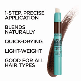 L'Oreal Paris brush close-up highlighting precision tip for targeted gray concealment