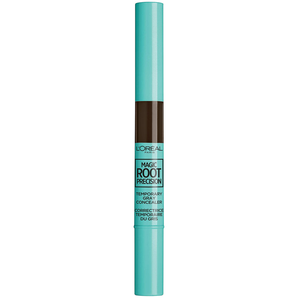 L'Oreal Paris pen front packaging showing product and shade dark brown for quick touch-ups