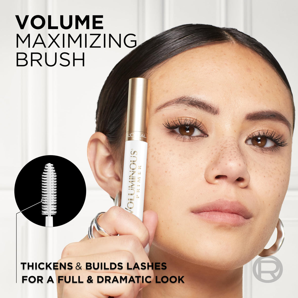 L'Oreal Paris primer paired with Voluminous mascara for amplified lashes