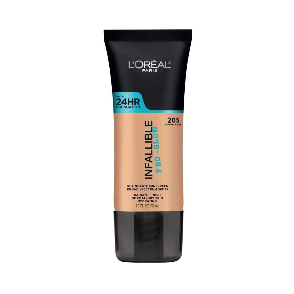 L'Oreal Paris application on cheek with brush, shows medium coverage result