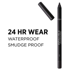 L'Oreal Paris brown eyeliner texture swatch demonstrating rich pigment payoff