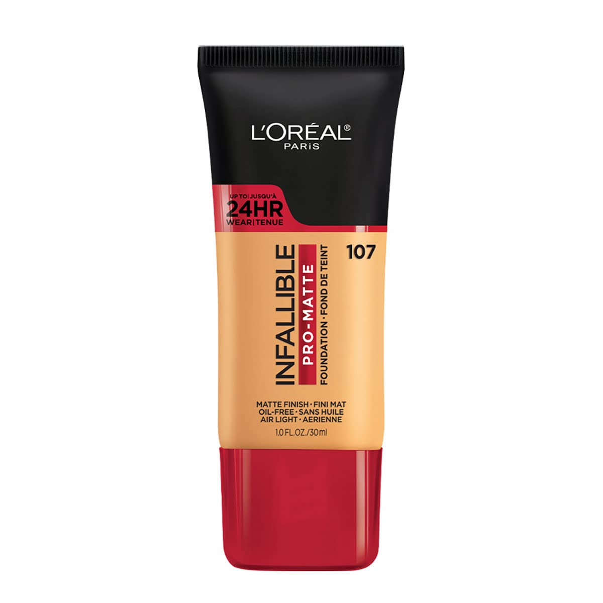 L'Oreal Paris front bottle shot showing shade Fresh Beige and product benefit