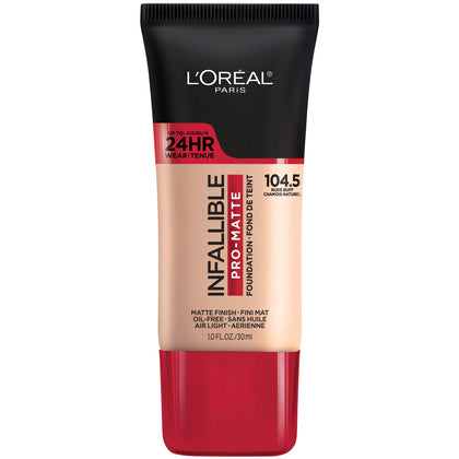 L'Oreal Paris front packaging showing Nude Buff and matte finish benefit
