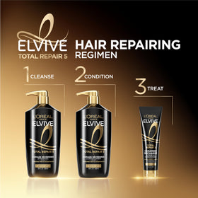 L'Oreal Paris conditioner paired with matching shampoo to display complete system