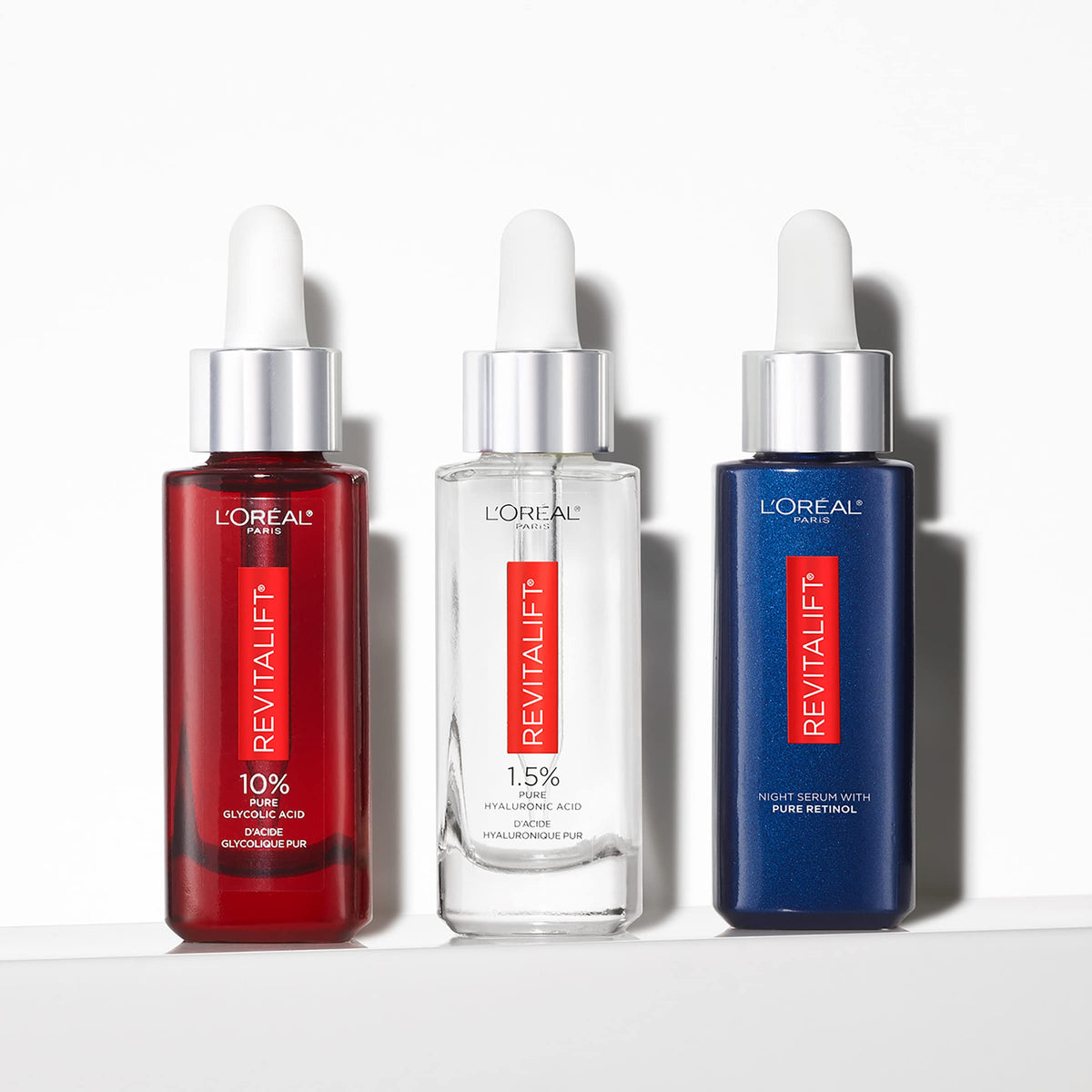 L'Oreal Paris serum absorbed into skin showing smoother texture benefit