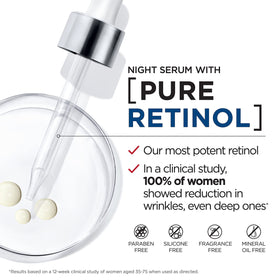 L'Oreal Paris dropper releasing retinol serum texture for precise dosing