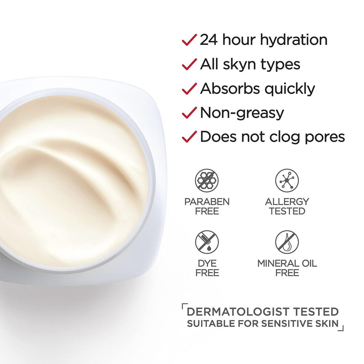 L'Oreal Paris applying cream to neck demonstrating targeted use benefit: firms and hydrates