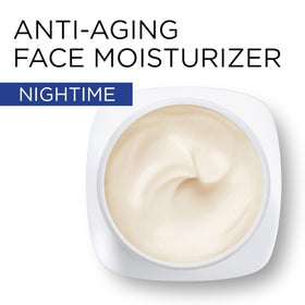 L'Oreal Paris RevitaLift applying cream to hand demonstrating overnight hydration
