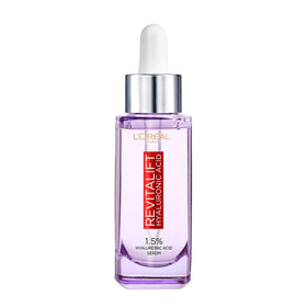 L'Oreal Paris front packaging showing serum bottle and branding, clear hydration benefit