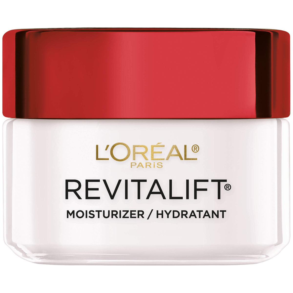 L'Oreal Paris jar front view showing Revitalift branding and benefit