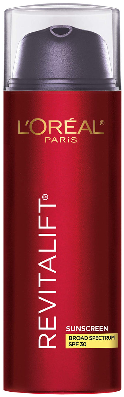L'Oreal Paris Revitalift front packaging showing SPF 30 and benefits